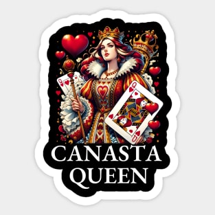 Royal Flush: Canasta Queen of Hearts Card Sticker